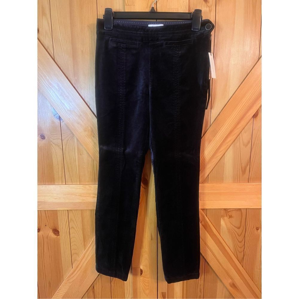 Anthropologie Womens Size 0 The Essential Slim Velvet Pants Carbon Nwt (1618) re
